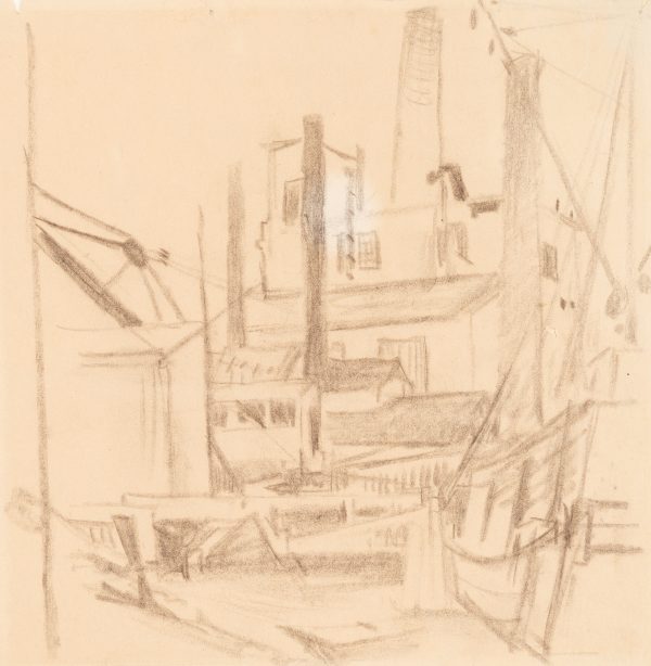 A slightly abstracted view of a construction site.