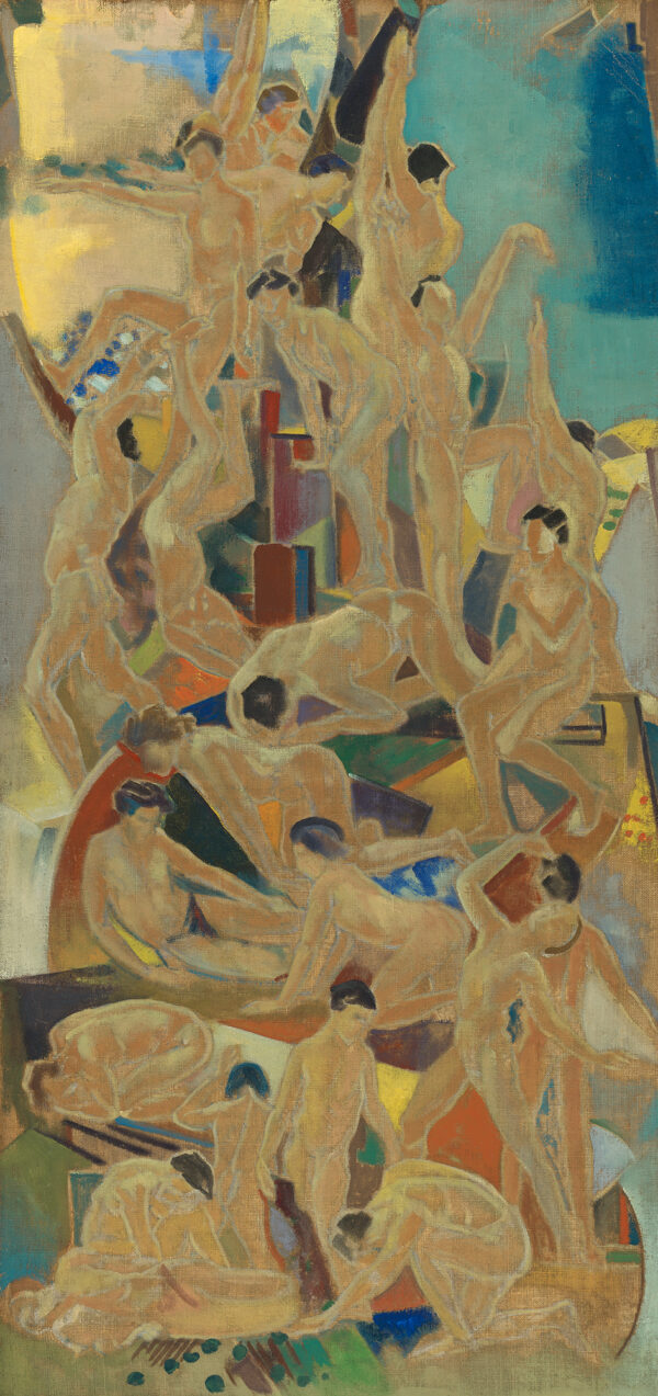 Multiple nude figures in a vertical format.