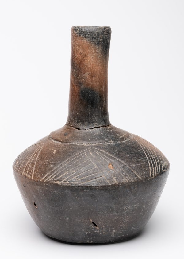 Tall neck Incised bottle