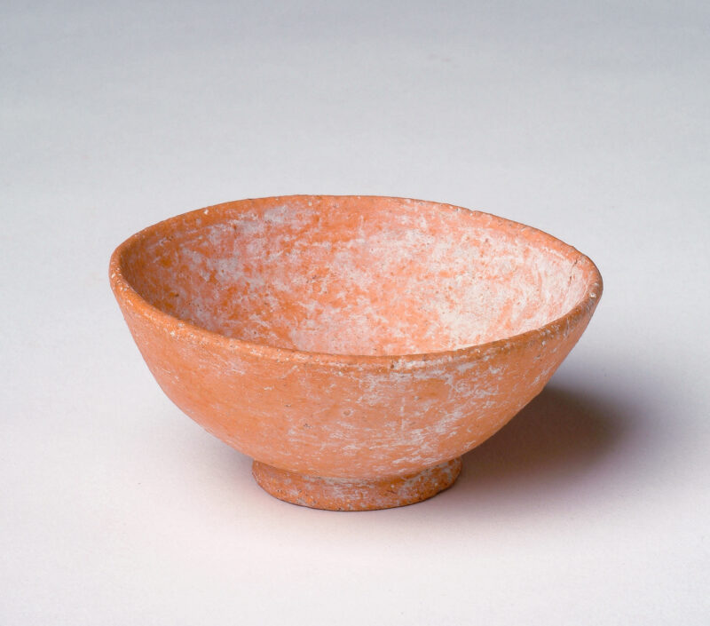 Red bowl with small foot.