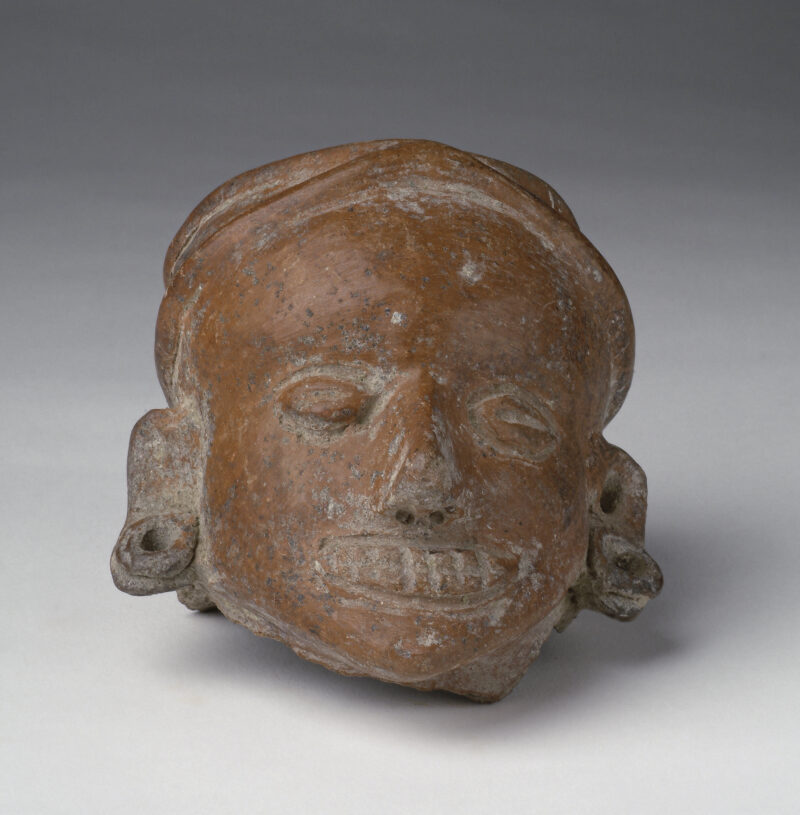 A human head fragment from a figure.