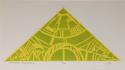 Abstraction in triangular format of yellow and lime green.