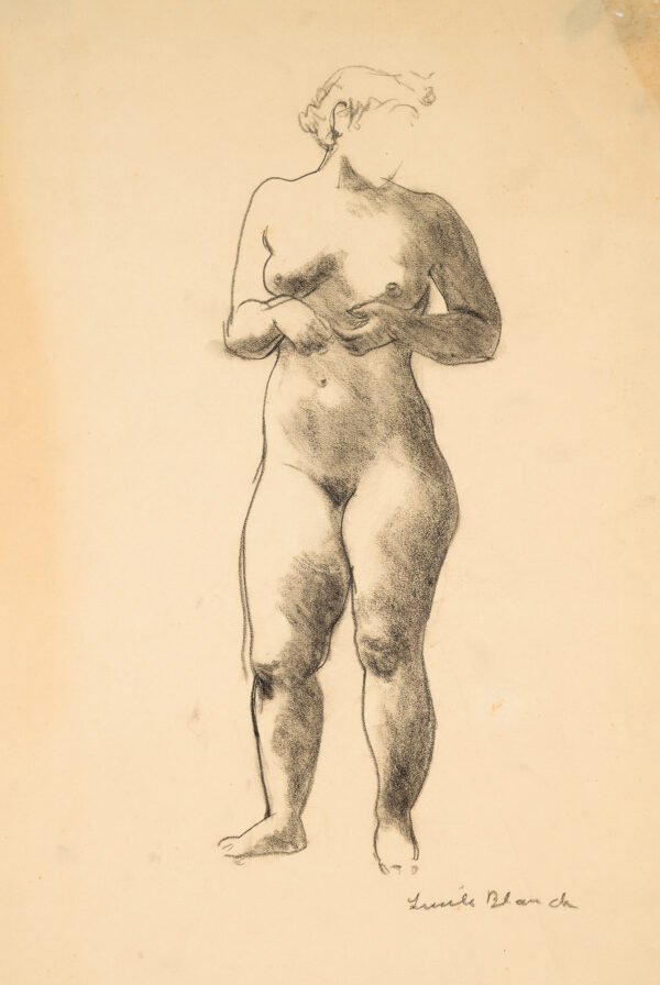 A standing female nude.