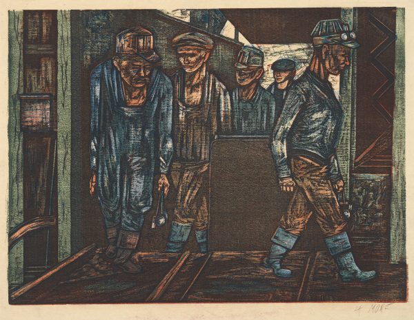 Miners entering the mine.