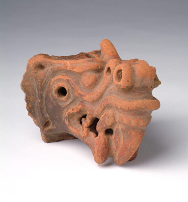 Animal head fragment from a vessel