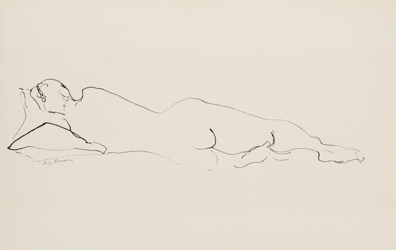 A reclining nude seen from the back.