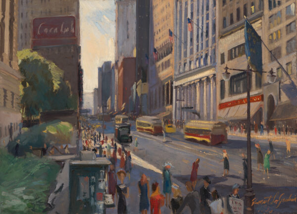 A scene of 42nd street in New York