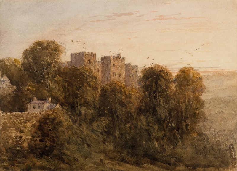Ludlow castle surrounded with trees.