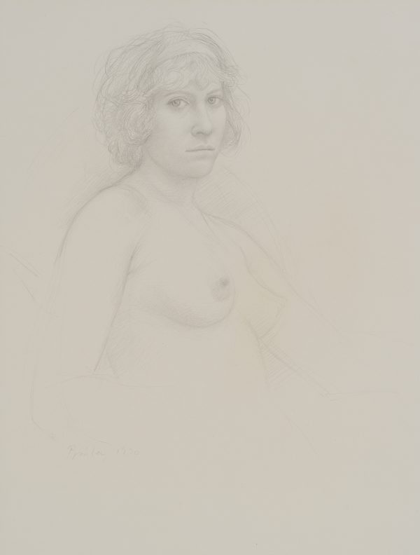 Portrait of a female nude, 1/2 view, turned to the right.