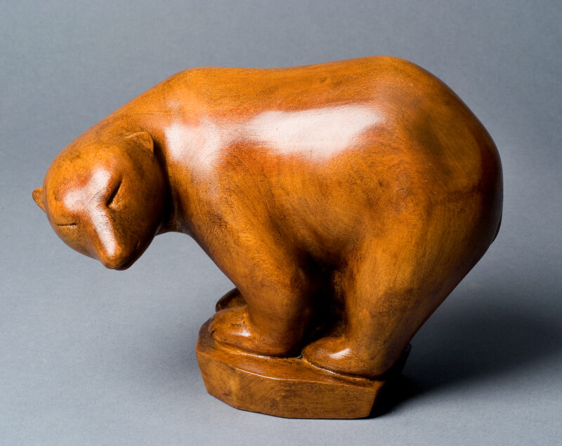 Carved wood polar bear