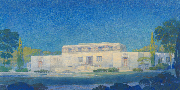 The architectural rendering of the Wichita Art Museum for architect, Clarence S. Stein