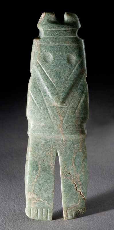 Abstract figure with split legs. Light green.