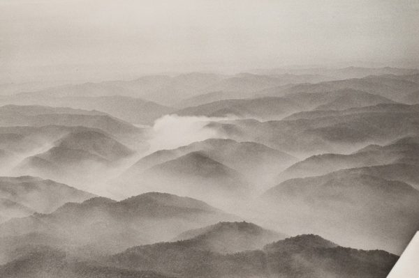 Mountains in fog.