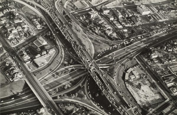 A cloverleaf interchange in Los Angeles