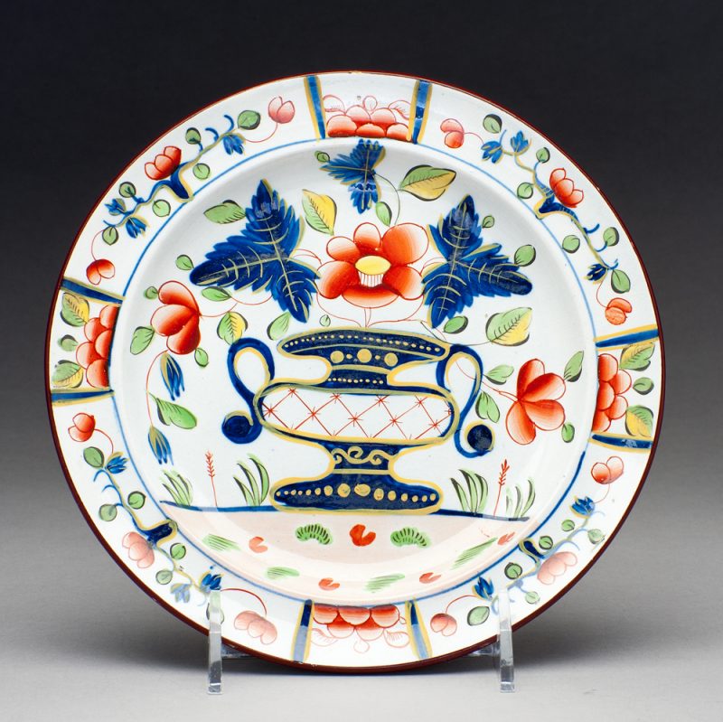 Gaudy Dutch plate in the Urn pattern