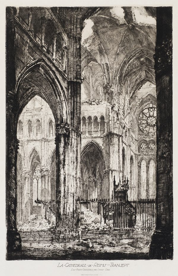 WWI, The interior of Reims Cathedral.