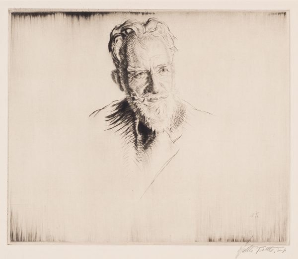 The print depicts the head and shoulders of George Bernard Shaw.