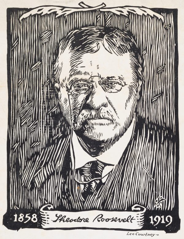 A portrait of Theodore Roosevelt.