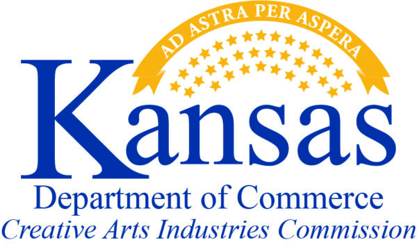 Blue words spelling out Kansas Creative Arts Industries Commission