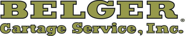 Logo for Belger Cartage Service - gold type with black outline