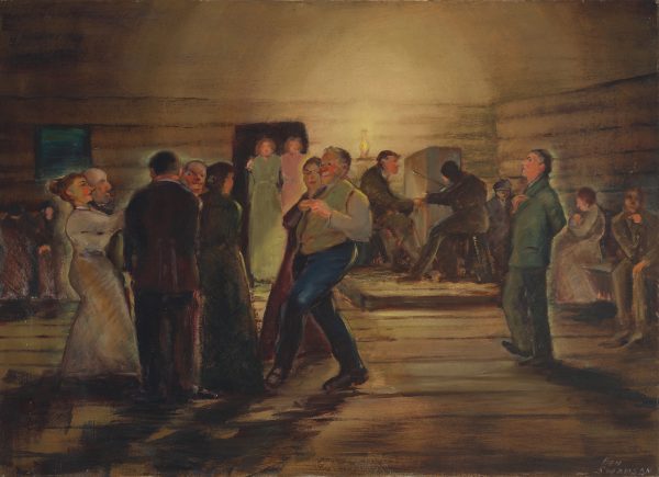 A square dance with a band in the corner.