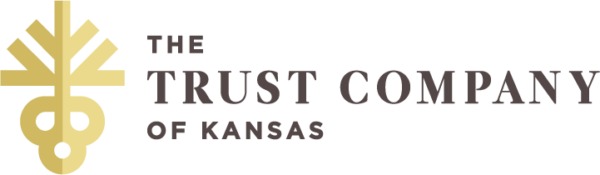 logo with a gold and yellow symbol and text The Trust Company of Kansas