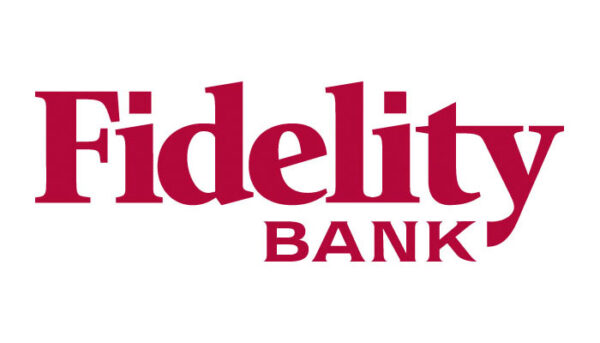 Logo in red for Fidelity Bank