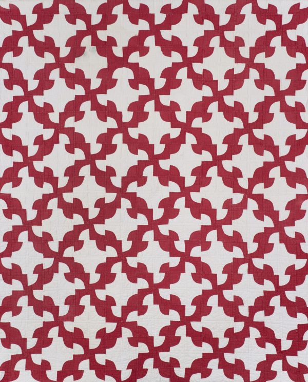 Image of a geometric red and white pattern