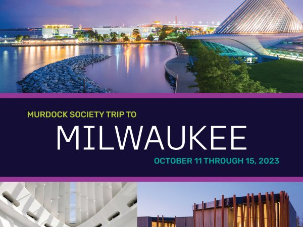 Cover image of the Murdock Society Trip brochure for 2023 that reads 