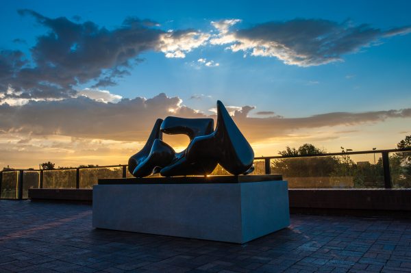Photo of a cast sculpture by Henry Moore on the Dan and Frank Carney Sculpture Terrace