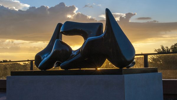 Photo of a cast sculpture by Henry Moore on the Dan and Frank Carney Sculpture Terrace