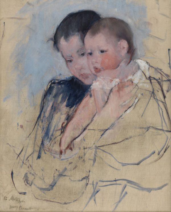Mary Cassatt, Baby on Mother’s Arm (detail), about 1891. Oil on canvas, 25 x 19 ¾ inches. Pennsylvania Academy of Fine Arts, Philadelphia. Bequest of Peter Borie