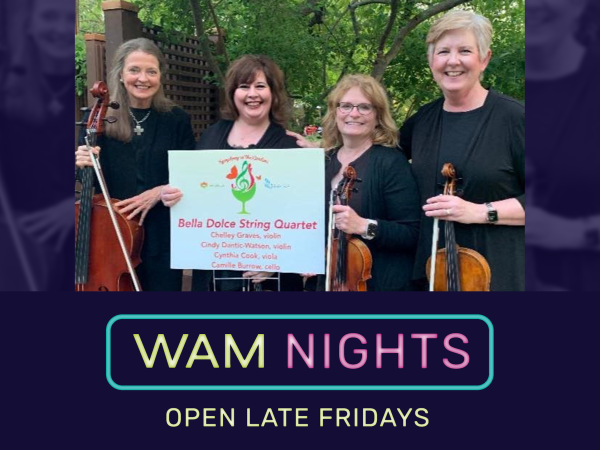 WAM Nights graphic feature Wichita Symphony Orchestra String Quartet