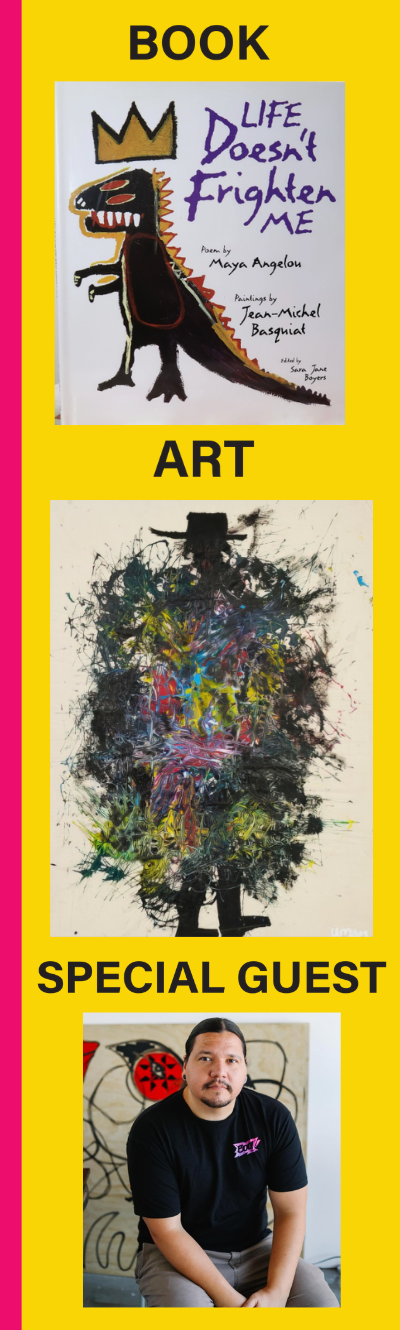alt= Yellow Vertical Banner, reads