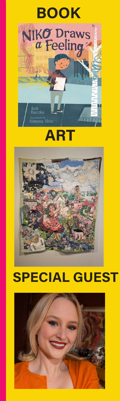 alt= StoryTime Yellow Vertical Banner, Book is Bob Razca's 