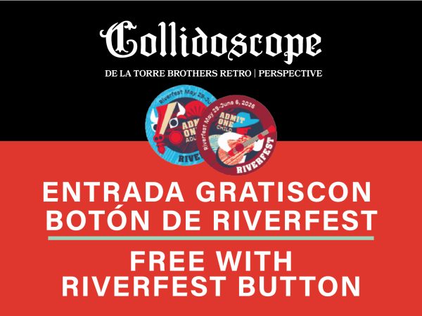 alt= Collidoscope exhibition, Free entry with a Riverfest Button, spanish