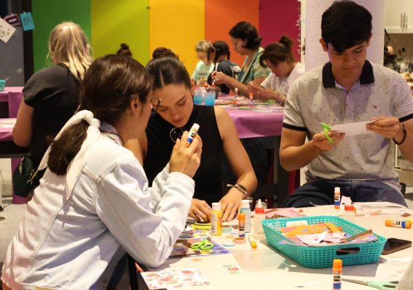 alt= people enjoying creating art at WAM Nights Pop Up Party