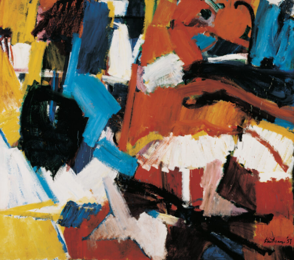 alt=Artwork: Grace Hartigan, 'East River Drive', 1957. Oil on canvas, 70 1/4 x 79 1/4 inches. Wichita Art Museum, Robert and Betty Foulston Fund, 1989.21