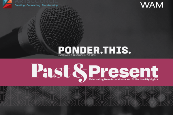 alt= gray background with image of a microphone, reads 