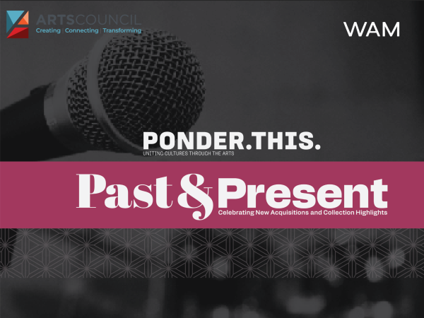 alt= gray background with image of a microphone, reads 