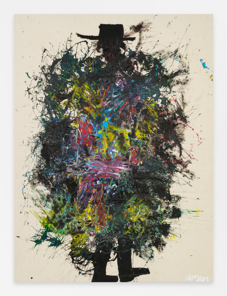 alt= image of artwork, Uman, American (born Somalia), 1980, 'In my gumboots with my fur coat in the snow', 2019, Acrylic and gesso on canvas, Wichita Art Museum, Paula Downing Collection, 2025.3.4 120 x 89 inches